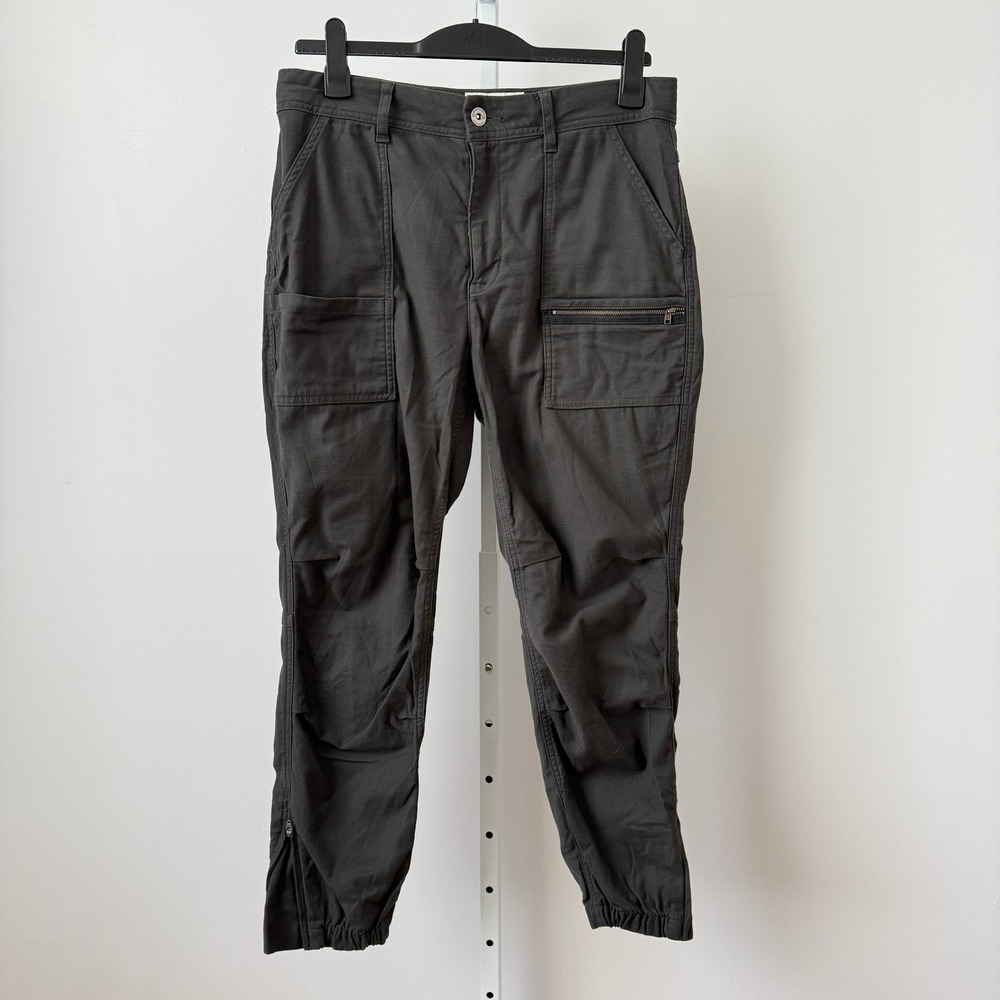 REI Cooperative Women Cargo Pants‎ Size 12 Black Cotton Spandex Zip Pockets